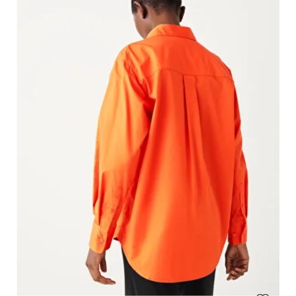 & Other Stories Oversized Button Down Collared Neon Orange
Blouse - Picture 3 of 10